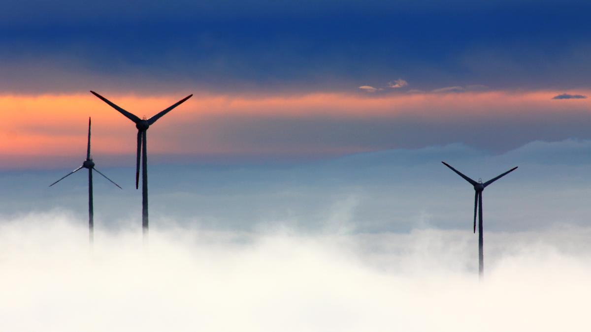 wind farm and cloud
